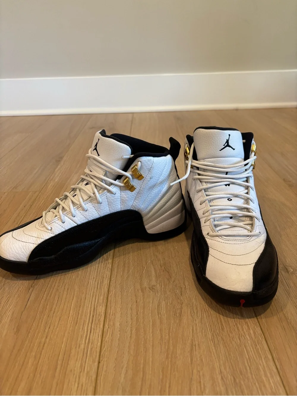Jordan Men’s White Black and Gold High-Top Sneakers